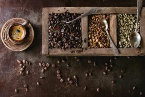 Kaffebohnen geröstet ungeröstet Espresso Kaffee