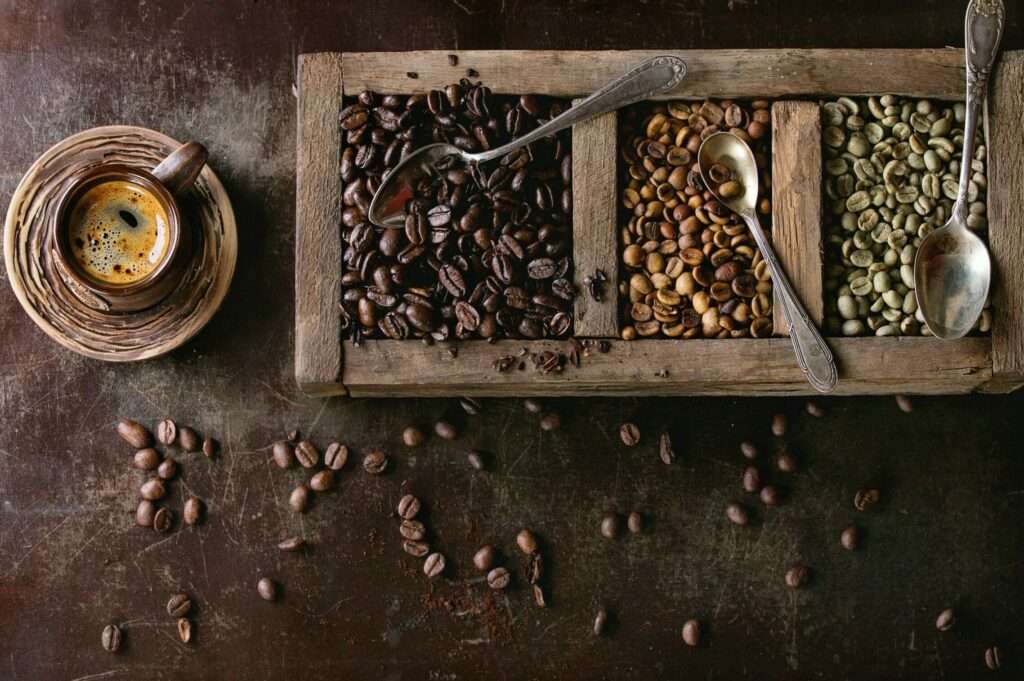 Kaffebohnen geröstet ungeröstet Espresso Kaffee
